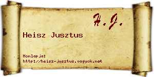 Heisz Jusztus névjegykártya